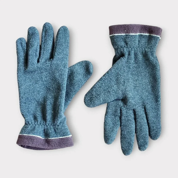 Comme Ca Ism Winter Gloves Gray Fleece Size M/L Unisex Pull On Elastic Wrist - Picture 1 of 5